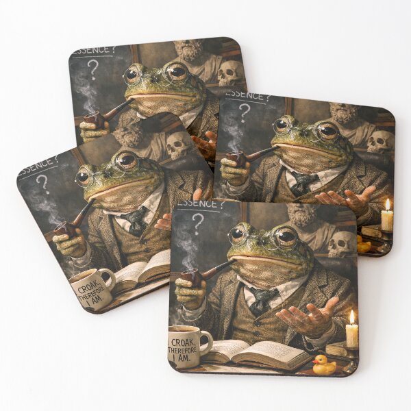Item preview, Existential Frog Philosopher – Dark Academic Humor Art designed and sold by MirAgency.
