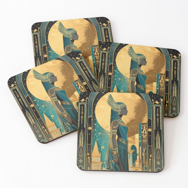 Item preview, Isis Goddess Profile Majesty | Egyptian Revival Art Deco Nouveau | Luxury Gallery Art Print designed and sold by Vintage Poster Gallery.