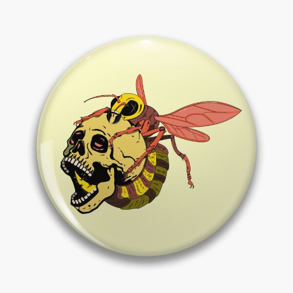 Item preview, Illustrated Bee on Skull designed and sold by RedRebelxx.