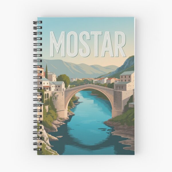 Item preview, Mostar Bosnia Travel Art – Stari Most Old Bridge Illustration designed and sold by Timeless Design.