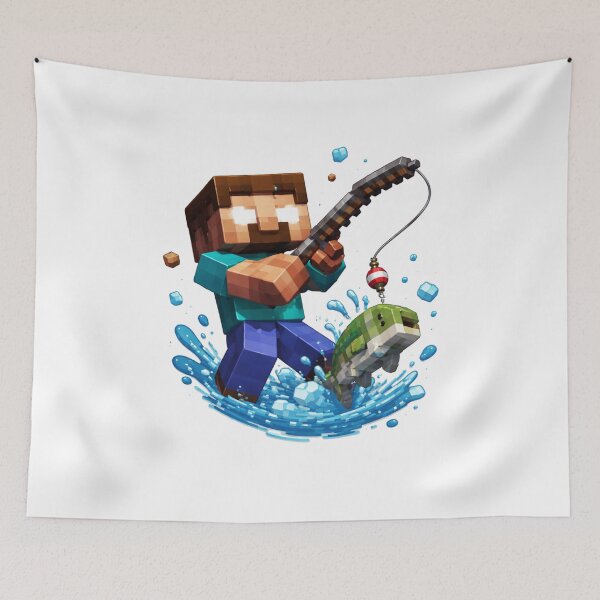 Item preview, Herobrine Fishing Salmon designed and sold by FeelTheDrawing.