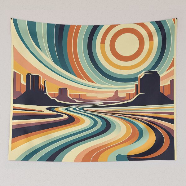 Item preview, Abstract Desert River Under Concentric Sun designed and sold by InkSmithery.