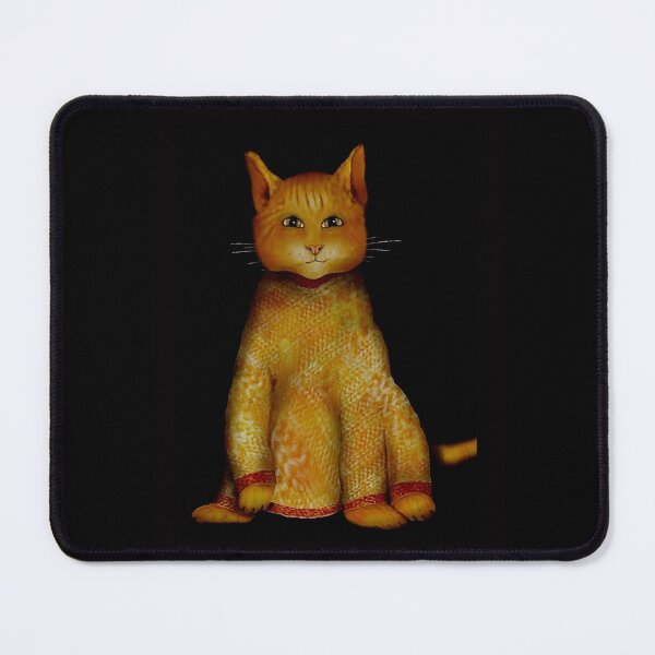 Item preview, Red Black Yellow Cat Dark Knitted-Sweater Green Cat-eyes designed and sold by Erika Castricum.