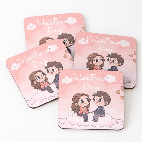 Item preview, Cute Valentine’s Day Couple on Clouds | Kawaii Love Cartoon Illustration designed and sold by A1MarketDesigne.