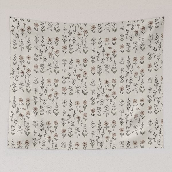 Item preview, Vintage Wildflowers Line Art – Minimalist Boho Floral Botanical  designed and sold by stylishdzign.