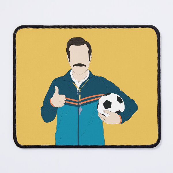 Artikelvorschau, Porträt von Trainer Ted Lasso entworfen und verkauft von Still Silhouette.