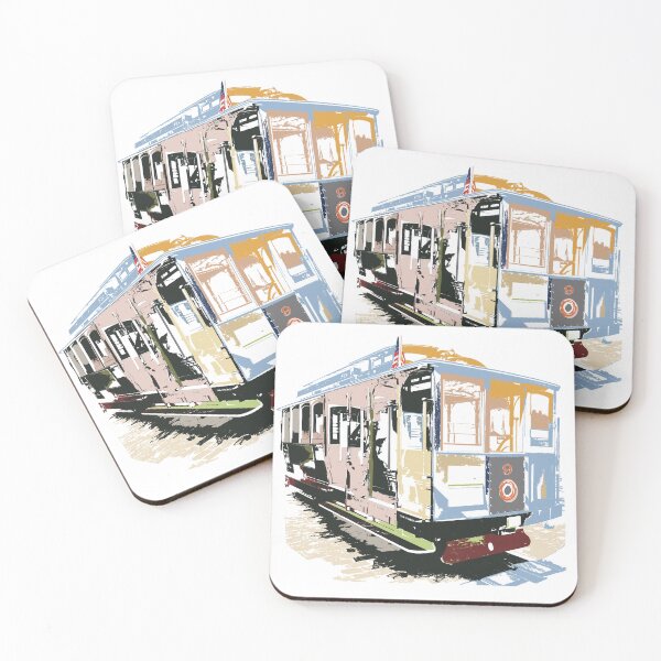 Item preview, San Francisco Tram Tote Bag — Midnight Contrast designed and sold by iampaulmorris.