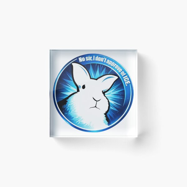 Item preview, Disapproving Rabbits No Sir, I Don’t Approve of ICE – Protest Bunny Logo | Anti ICE Activism Design designed and sold by ArminGreen.