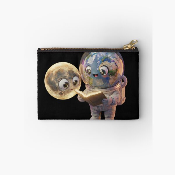 Item preview, Cute Earth Astronaut & Moon Reading Book - Space Study Buddies 3D designed and sold by PixMoody.