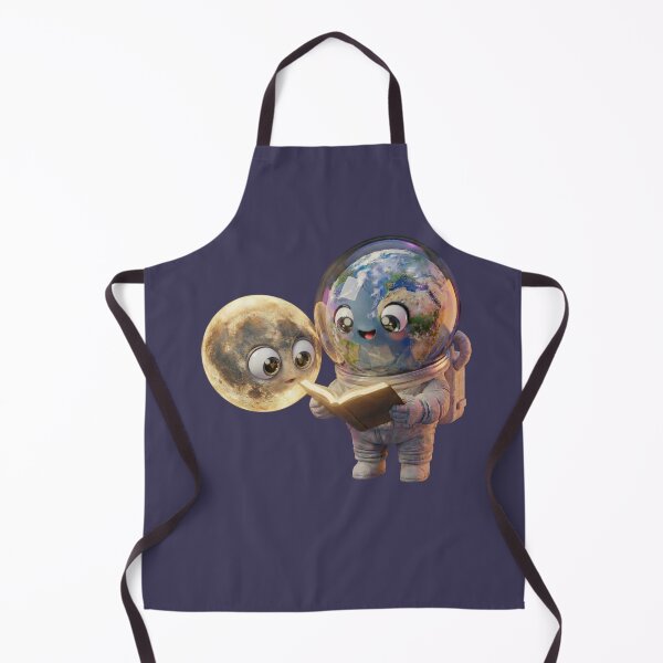 Item preview, Cute Earth Astronaut & Moon Reading Book - Space Study Buddies 3D designed and sold by PixMoody.