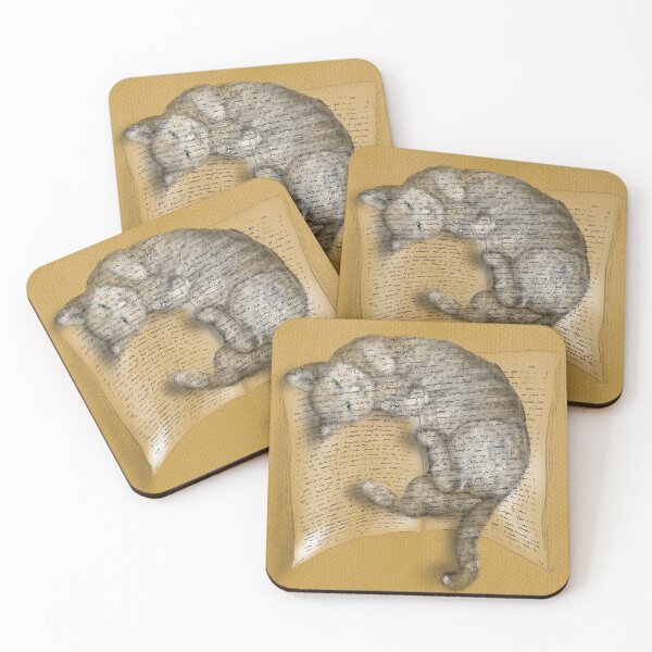 Item preview, Straycat Cat is Reading a book while Snoring and Purring designed and sold by Erika Castricum.