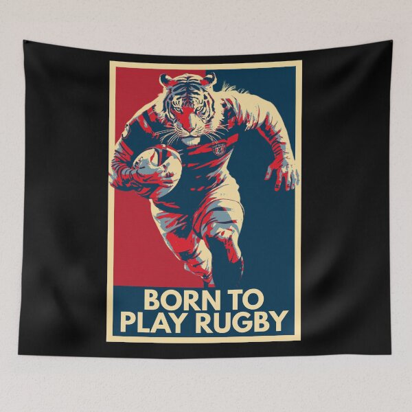 Item preview, Born To Play Rugby Tiger Rugby Player Dark Hope designed and sold by TrueArtsStore.