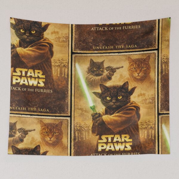Item preview, Star Paws – Attack of the Furries | Retro Cat Sci-Fi Parody designed and sold by PureXpress.