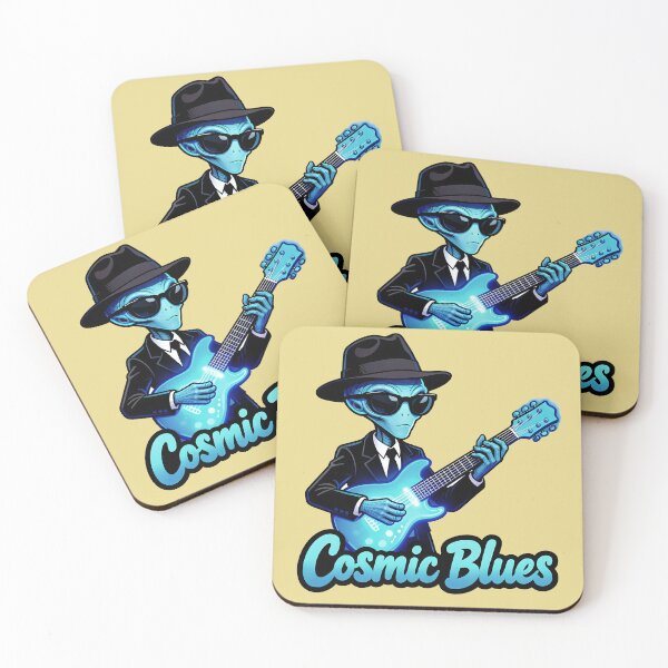 Aperçu de l'œuvre Alien Bluesman Rocks Cosmic Electric Guitar créée et vendue par BoralisSynth.