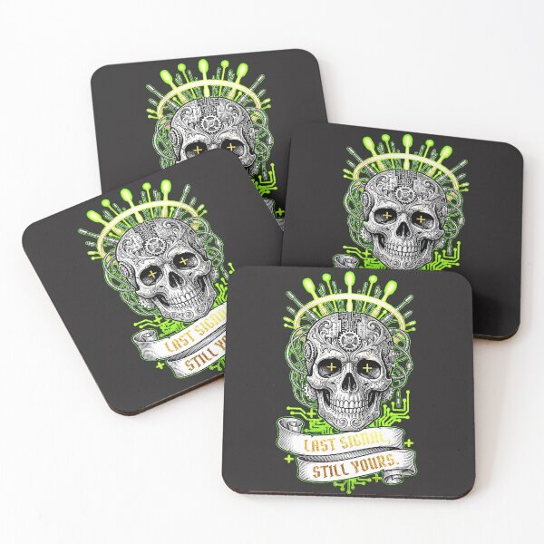 Item preview, Cyber-Martyr: Ethernet Crown of Thorns Engraved Skull designed and sold by Thaivi Design.