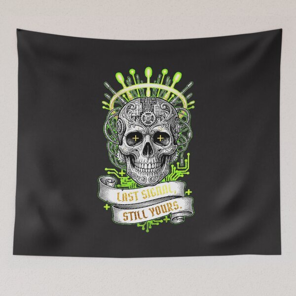 Item preview, Cyber-Martyr: Ethernet Crown of Thorns Engraved Skull designed and sold by Thaivi Design.
