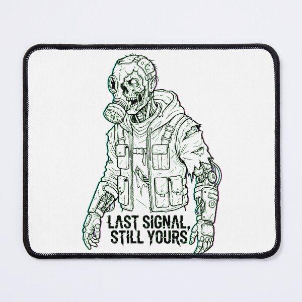 Item preview, Cyberpunk Zombie Gas Mask Holographic Heart Techwear Line Art designed and sold by Thaivi Design.