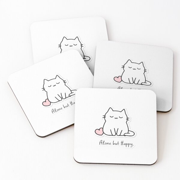 Item preview, Alone but Happy Cute Cat Introvert Design designed and sold by Shanker-studio.
