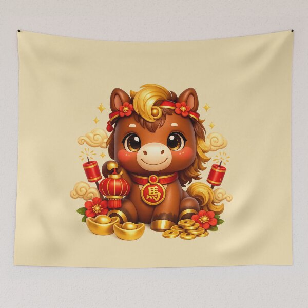 Item preview, Year of the Horse | Cute Chinese New Year Zodiac Art designed and sold by Moons Studio.