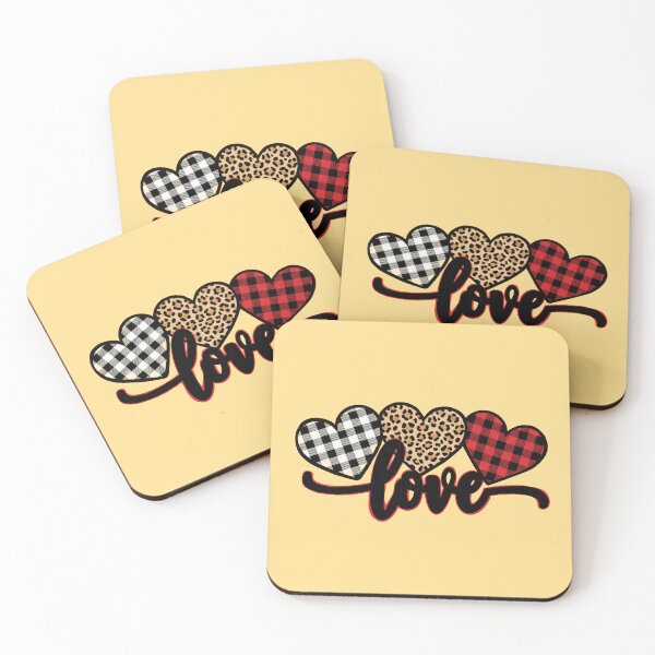 Item preview, Love Hearts Trio – Buffalo Plaid, Leopard designed and sold by Italian Ink Studio.