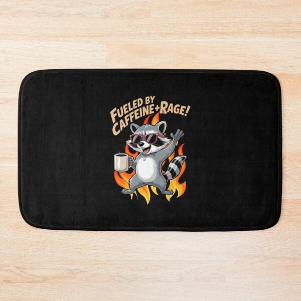 Item preview, Fueled By Caffeine and Rage Funny Raccoon Coffee Meme Tee  Angry Morning Animal For Caffeine Lover Gift Graphic Tee designed and sold by MotivaChic.