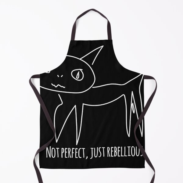 Item preview, Not perfect, just rebellious – sketchy cat designed and sold by MeanType.