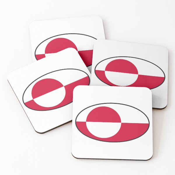 Item preview, Greenland Flag Oval designed and sold by PixVib.