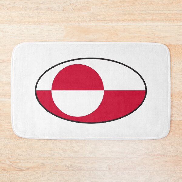 Item preview, Greenland Flag Oval designed and sold by PixVib.