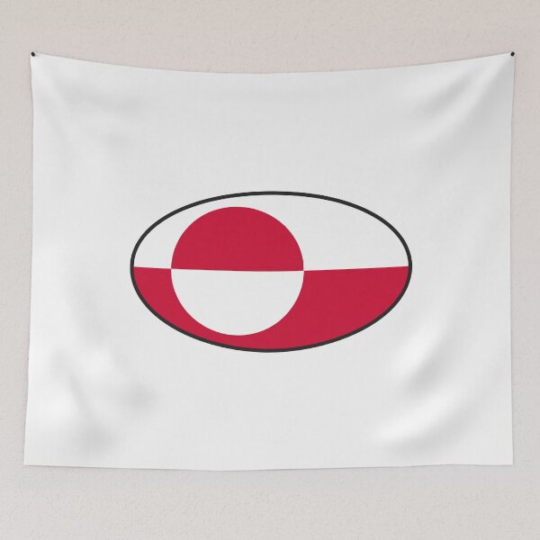Item preview, Greenland Flag Oval designed and sold by PixVib.