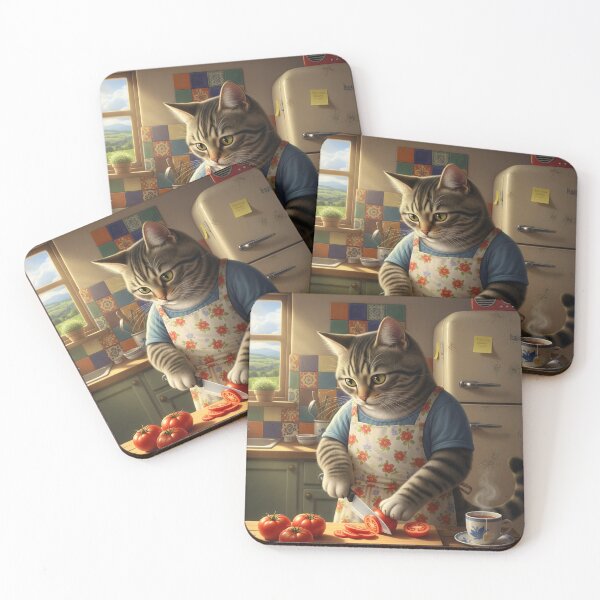 Item preview, Cat in the kitchen. designed and sold by MyHappyArtShop.