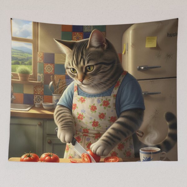 Item preview, Cat in the kitchen. designed and sold by MyHappyArtShop.