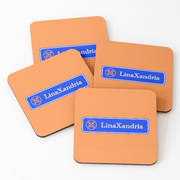 Item preview, LinaXandria - Logo, w. name, horizontal, Orange background designed and sold by LinaXandria.