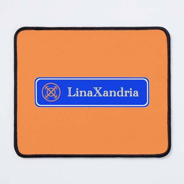 Item preview, LinaXandria - Logo, w. name, horizontal, Orange background designed and sold by LinaXandria.