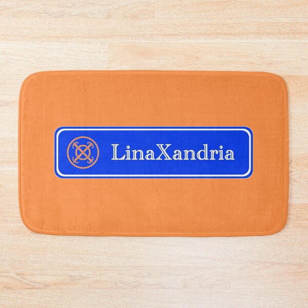 Item preview, LinaXandria - Logo, w. name, horizontal, Orange background designed and sold by LinaXandria.