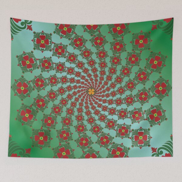 Item preview, Green Gradient Thai Spiral Mandala designed and sold by OIL Pattern Design .