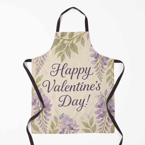 Item preview, Happy Valentine’s Day – Wisteria Watercolor Border on Vintage Paper designed and sold by EmeraldeaArt.