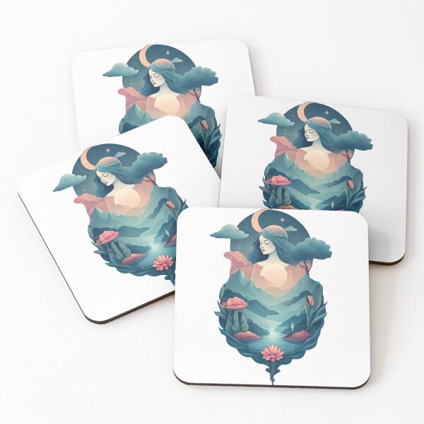 Item preview, Surreal Dream Nature Silhouette Woman Mountains Moon designed and sold by Conpo.