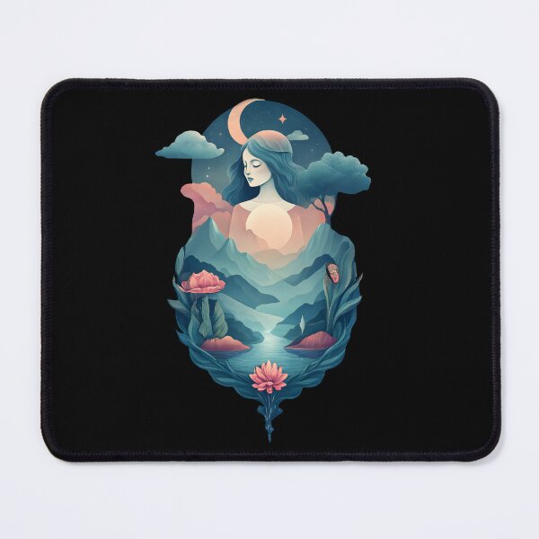 Item preview, Surreal Dream Nature Silhouette Woman Mountains Moon designed and sold by Conpo.