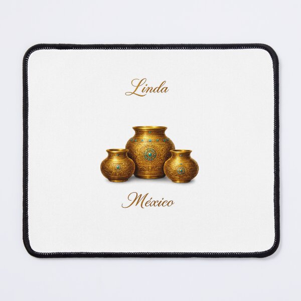 Item preview, “Linda México | Ornate Golden Aztec-Inspired Pots” designed and sold by Fabrifrank.
