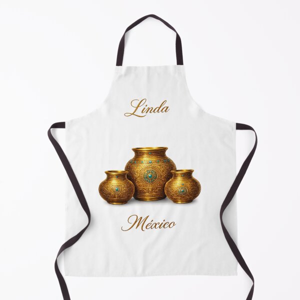 Item preview, “Linda México | Ornate Golden Aztec-Inspired Pots” designed and sold by Fabrifrank.