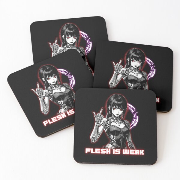 Item preview, Flesh Is Weak - Dark Cyberpunk Cyborg Girl designed and sold by StudioAkuma.