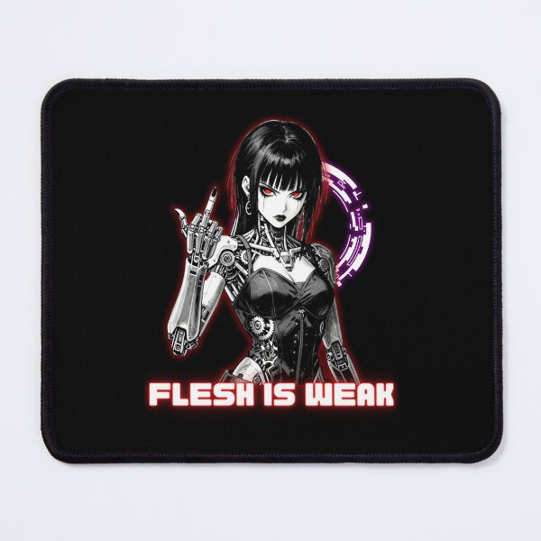 Item preview, Flesh Is Weak - Dark Cyberpunk Cyborg Girl designed and sold by StudioAkuma.