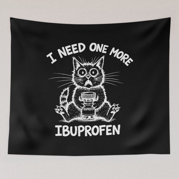 Item preview, Ibuprofen Cat - Funny Sleep Deprived Scrunkly Cat Meme designed and sold by CrewGifted.