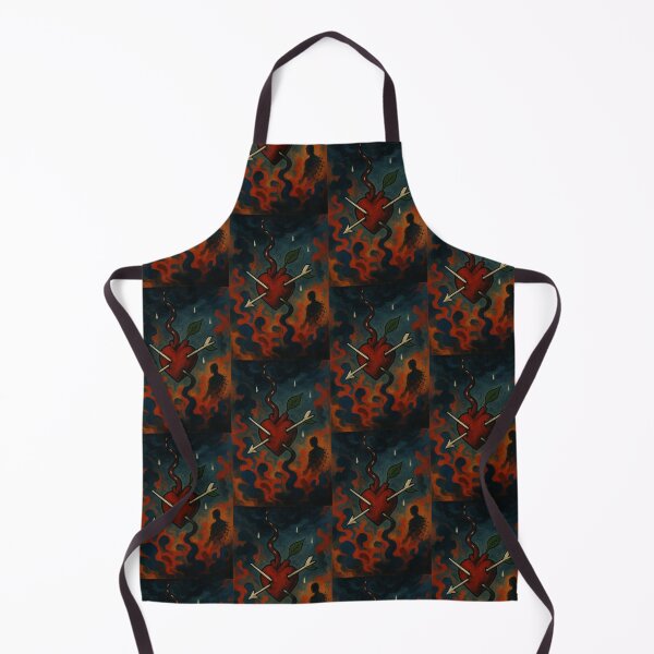 Item preview, Heart Pierced by Arrows - Dark Painting about Love, Pain and Growth designed and sold by ARTGENERATESART.