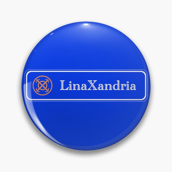 Item preview, LinaXandria - Logo, w. name, horizontal, Blue background designed and sold by LinaXandria.