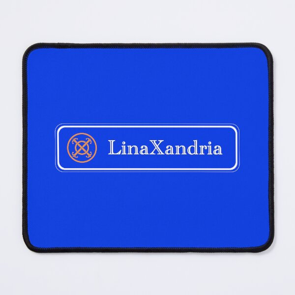 Item preview, LinaXandria - Logo, w. name, horizontal, Blue background designed and sold by LinaXandria.
