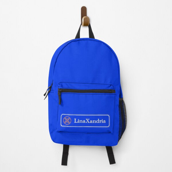 Item preview, LinaXandria - Logo, w. name, horizontal, Blue background designed and sold by LinaXandria.
