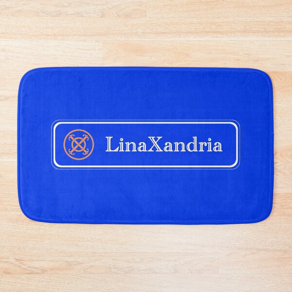 Item preview, LinaXandria - Logo, w. name, horizontal, Blue background designed and sold by LinaXandria.
