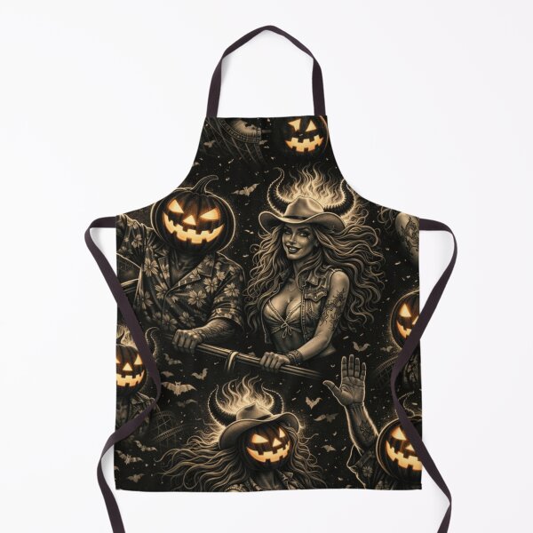 Item preview, Headless Horseman Carnival Ride with Fire Demon Muse – Monochrome Scratchboard Art designed and sold by TheHorsemanRidesAgain.