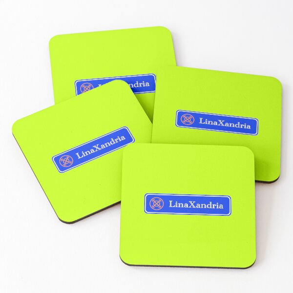 Item preview, LinaXandria - Logo, w. name, horizontal, Lime background designed and sold by LinaXandria.